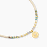 Collier Athena Acier Dor&eacute; Turquoise Aventurine - Colliers avec pierres Femme | Marc Orian