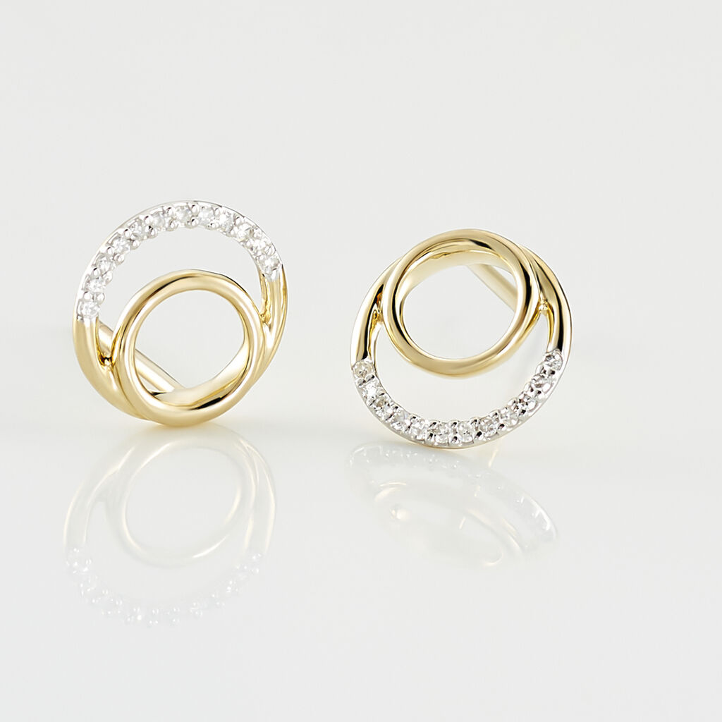 Boucles D'oreilles Puces Atlanta Or Jaune Diamant - Boucles d'oreilles pierres précieuses Femme | Marc Orian