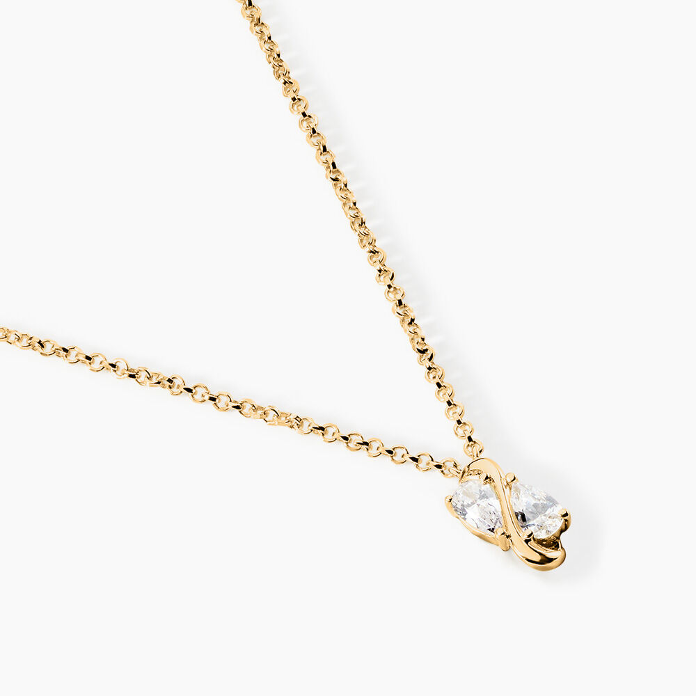Collier Meyrem Argent Dor&eacute; A L'Or 750/1000 Oxyde De Zirconium - Colliers avec pierres Femme | Marc Orian