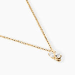 Collier Meyrem Argent Dor&eacute; A L'Or 750/1000 Oxyde De Zirconium - Colliers avec pierres Femme | Marc Orian
