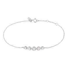 Bracelet Norrie Or Blanc Oxyde De Zirconium - Bracelets chaînes Femme | Marc Orian
