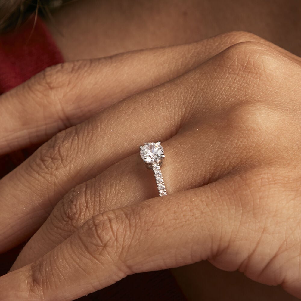 Bague Manon Or Blanc Oxyde De Zirconium - Solitaires Femme | Marc Orian