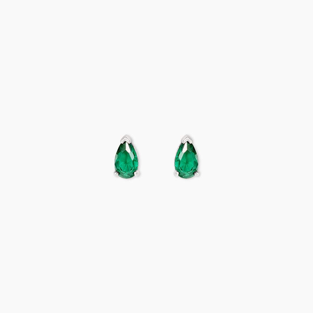 Boucles D'Oreilles Puces Ma&euml;llys Argent Blanc Oxyde De Zirconium - Puces Femme | Marc Orian