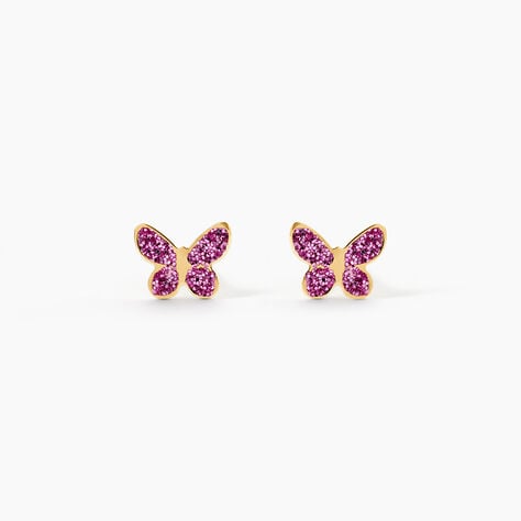 Boucles D'oreilles Puces Silia Papillon Or Jaune - Puces Enfant | Marc Orian