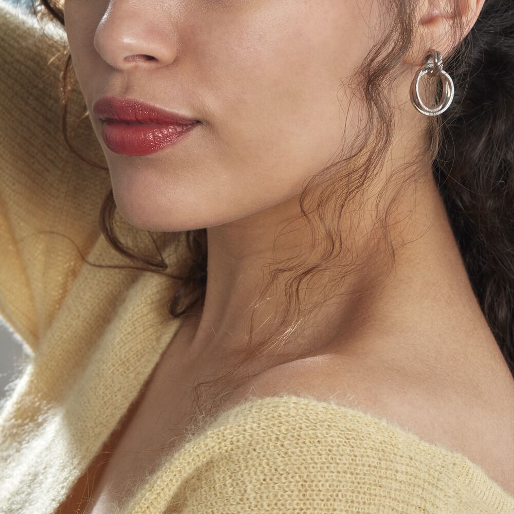 Boucles D'oreilles Pendantes Acier Blanc Allobrox - Pendantes Femme | Marc Orian