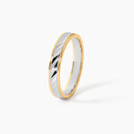 Alliance Raye Mat Ruban Plat Or Bicolore - Alliances duo Unisex | Marc Orian