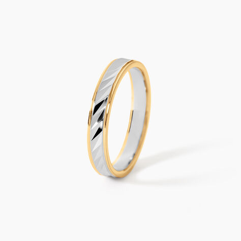Alliance Raye Mat Ruban Plat Or Bicolore - Alliances duo Unisex | Marc Orian