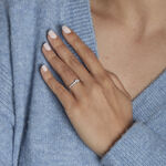 Bague Solitaire Accompagn&eacute; Aramis Or Blanc Diamant Synth&eacute;tique - Parures de mariage Femme | Marc Orian