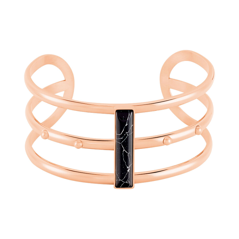 Bracelet Jonc Medina Acier Rose Pierre De Synthese - Bracelets joncs Femme | Marc Orian
