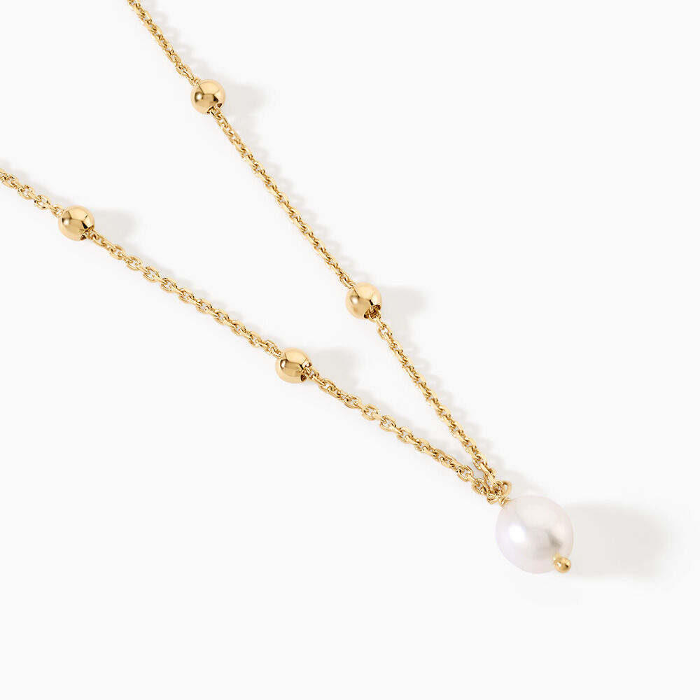 Collier Pearly Argent Dor&eacute; A L'Or 750/1000 Perle De Culture - Colliers avec pierres  | Marc Orian