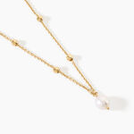 Collier Pearly Argent Dor&eacute; A L'Or 750/1000 Perle De Culture - Colliers avec pierres  | Marc Orian