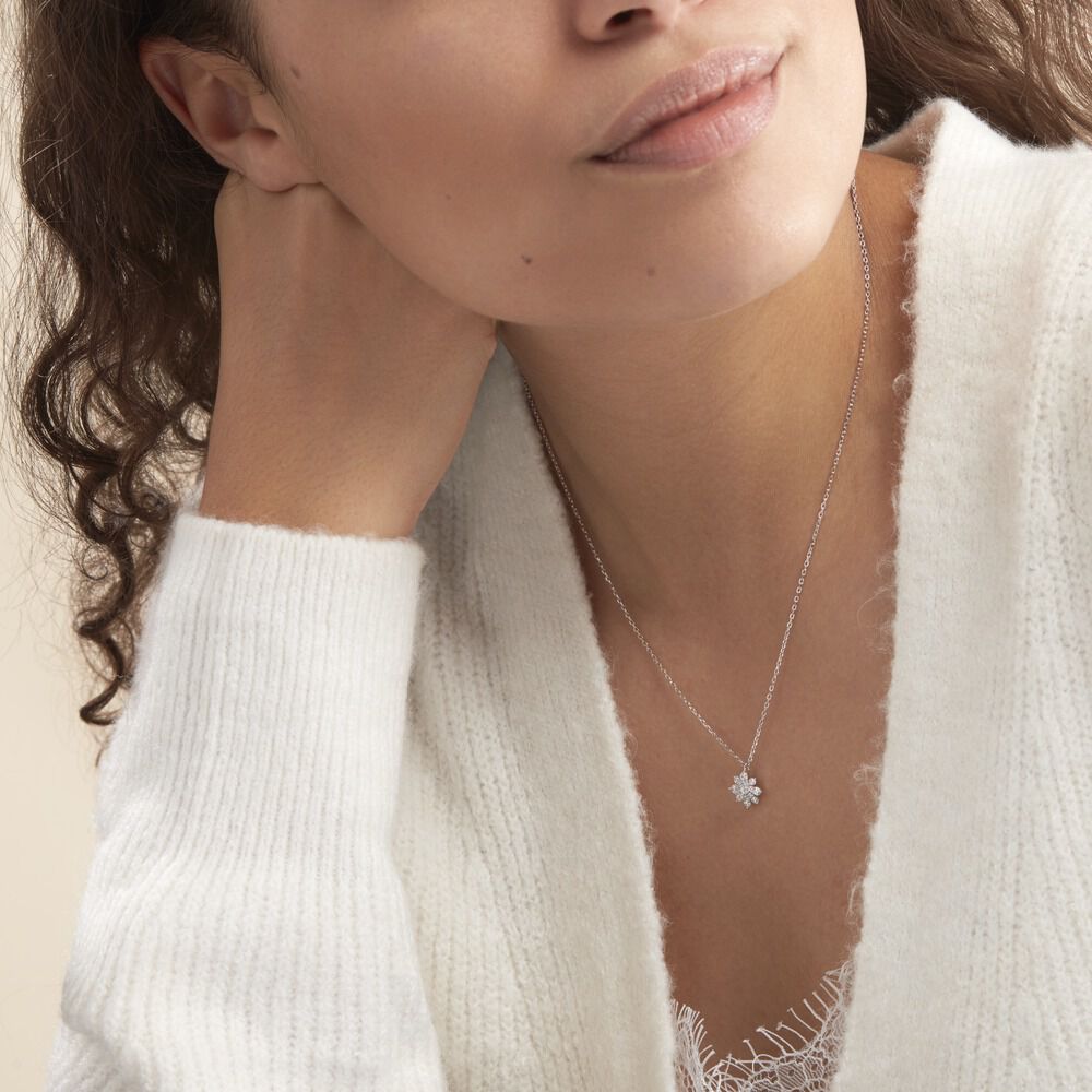 Collier Lorraine Argent Blanc Oxyde De Zirconium - Colliers avec pierres Femme | Marc Orian