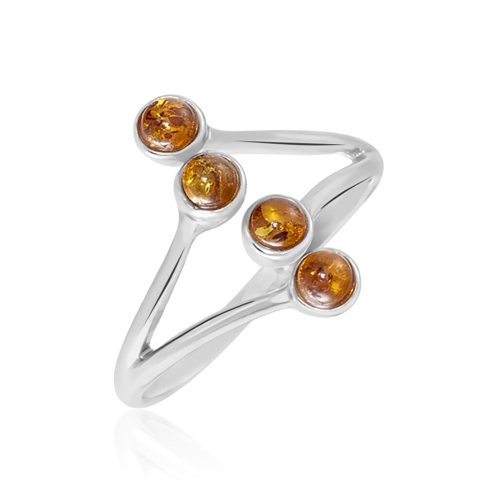 Bague Argent Blanc Accorus Ambre - Bijoux fantaisie Femme | Marc Orian