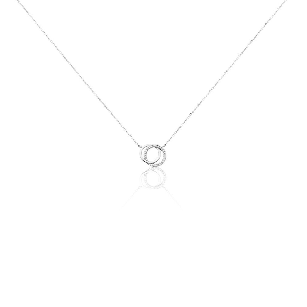Collier Or Blanc Tresha Diamants - Colliers avec pierres Femme | Marc Orian