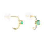 Demi Cr&eacute;oles Barrett Or Jaune Emeraude Diamant - Cr&eacute;oles Femme | Marc Orian