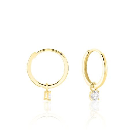 Cr&eacute;oles Massimo Or Jaune Oxyde De Zirconium - Boucles d'oreilles pampille Femme | Marc Orian