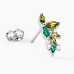 Boucles D'oreilles Puces Gardenia Crown Argent Blanc Oxyde Zirconium - Puces Femme | Marc Orian