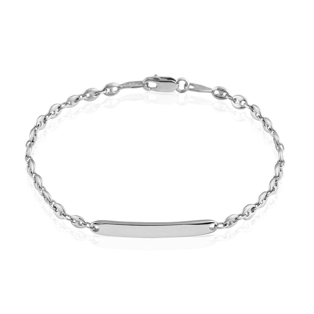Bracelet Identit&eacute; Caroline Maille Grain De Cafe Argent Blanc - Gourmettes Femme | Marc Orian