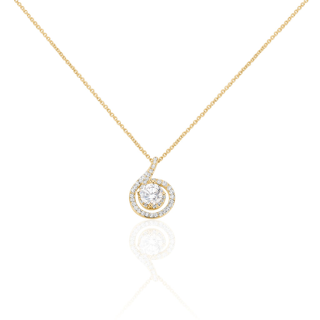 Collier Florentina Plaqu&eacute; Or Jaune Oxyde De Zirconium - Colliers avec pierres Femme | Marc Orian