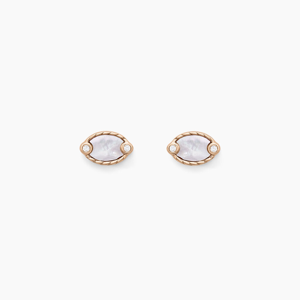 Boucles D'oreilles Puces Muse Argent Rose Nacre Oxyde - Puces Femme | Marc Orian