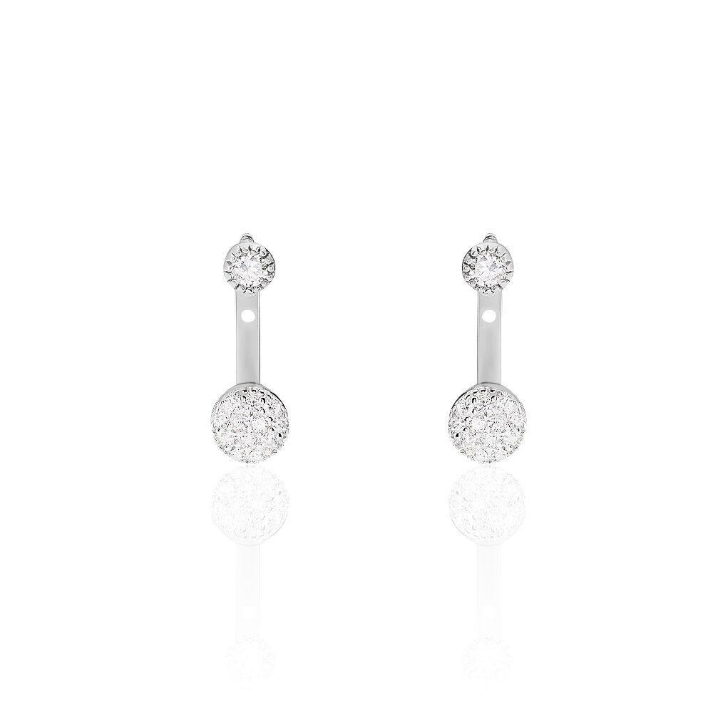 Bijoux D'oreilles Jélanie Argent Blanc Oxyde De Zirconium - Piercings d'oreilles Femme | Marc Orian