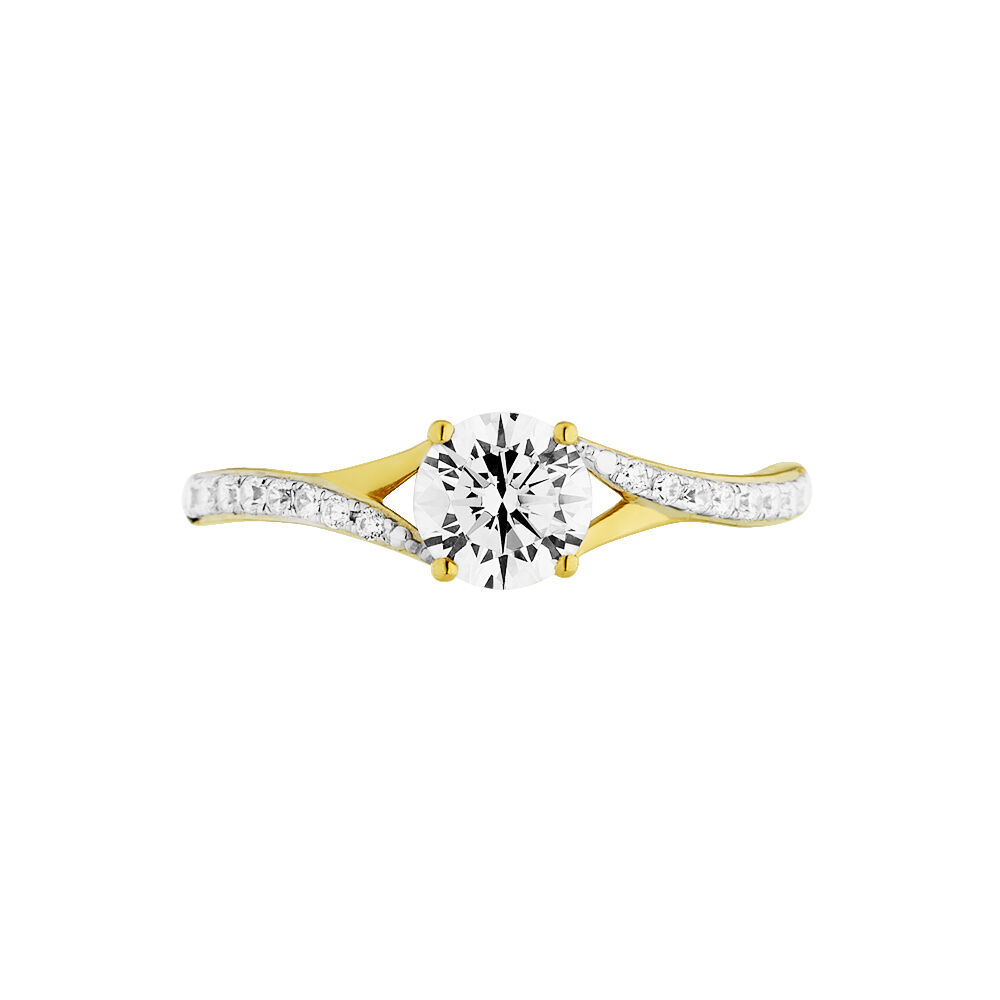 Bague Evita Or Jaune Oxyde De Zirconium - Solitaires Femme | Marc Orian