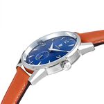 Lip Orologio Himalaya Uomo 40 Mm - Quadrante Blu Soleil, Cassa Acciaio 316L, Cinturino Pelle Marrone, Quarzo Francese