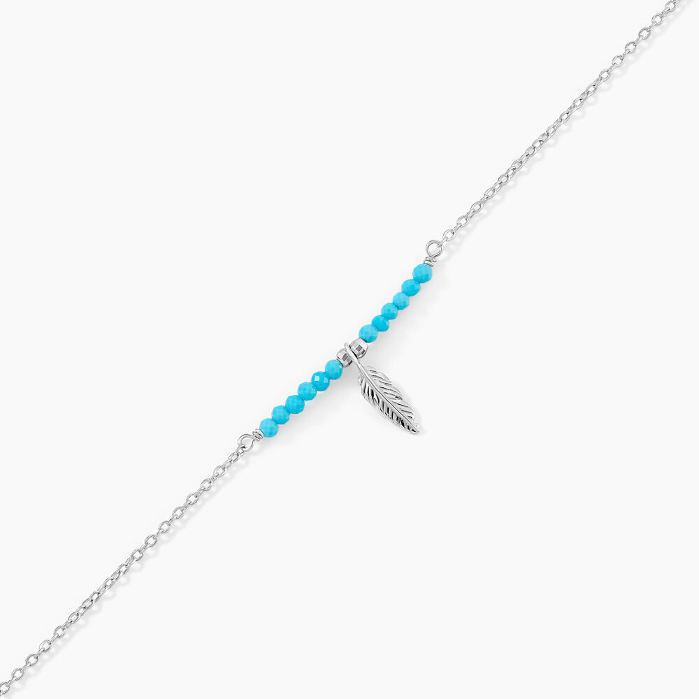 Bracelet Lottie Argent Blanc Turquoise - Bracelets chaînes Femme | Marc Orian