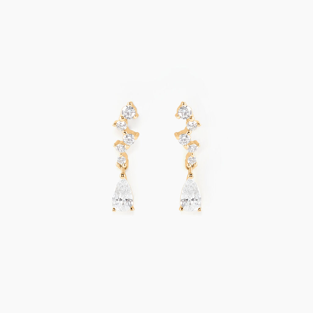 Boucles D'oreilles Pendantes Cegolene Or Jaune Oxyde De Zirconium - Pendantes Femme | Marc Orian