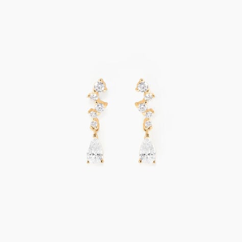 Boucles D'oreilles Pendantes Cegolene Or Jaune Oxyde De Zirconium - Pendantes Femme | Marc Orian