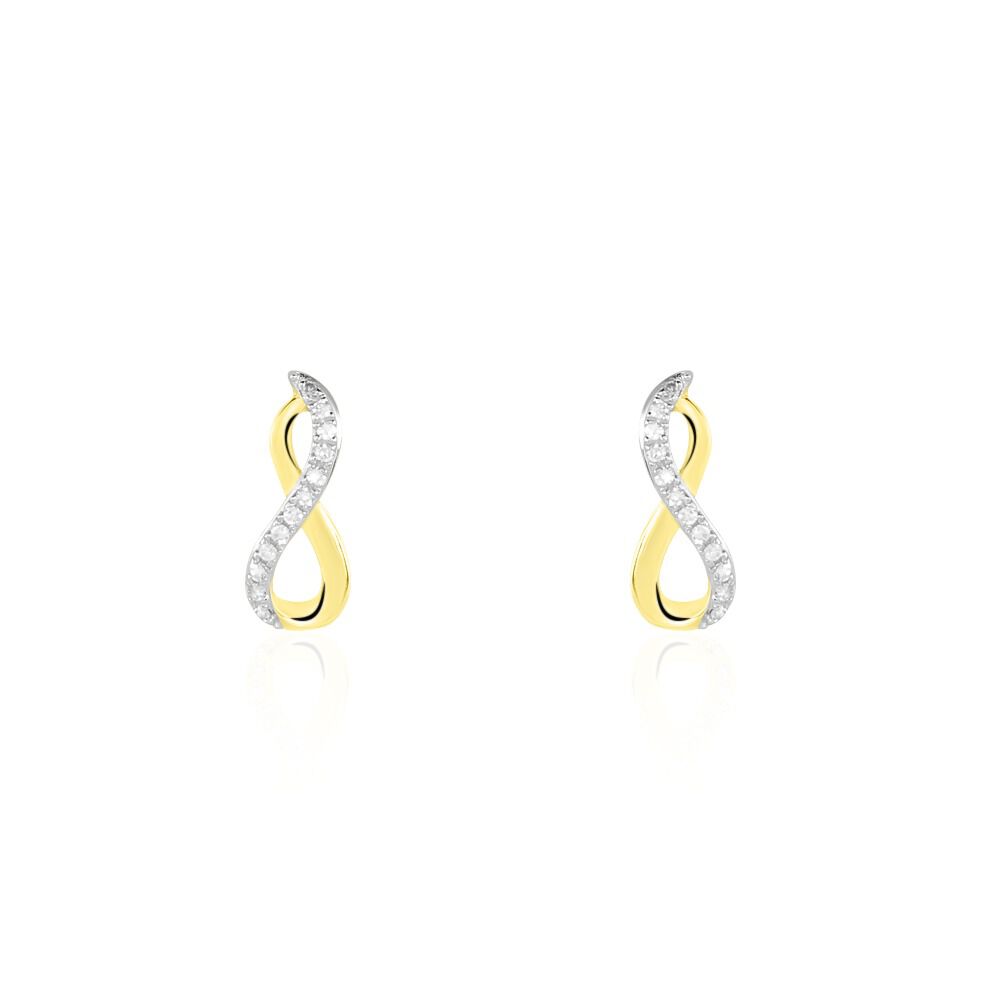 Boucles D'oreilles Puces Osanna Or Jaune Diamants - Puces Femme | Marc Orian