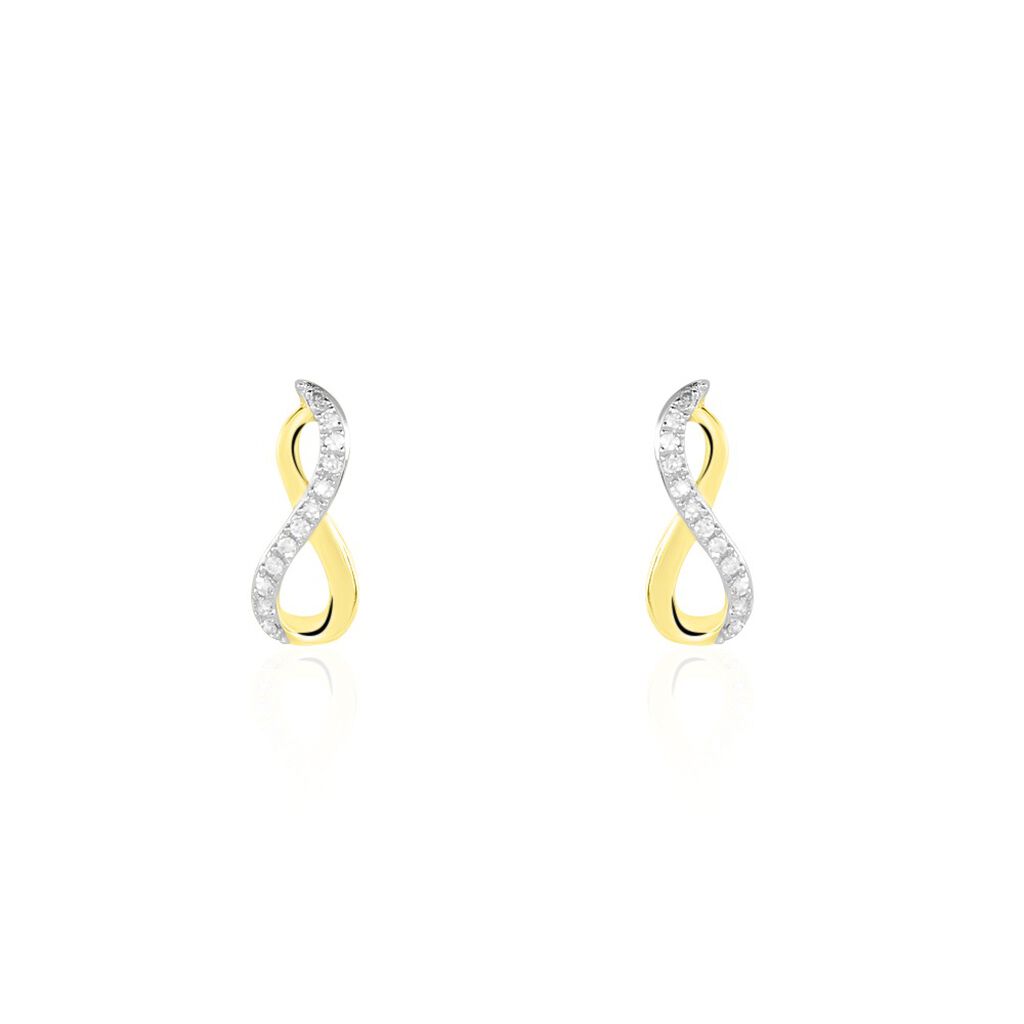 Boucles D'oreilles Puces Osanna Or Jaune Diamants - Puces Femme | Marc Orian