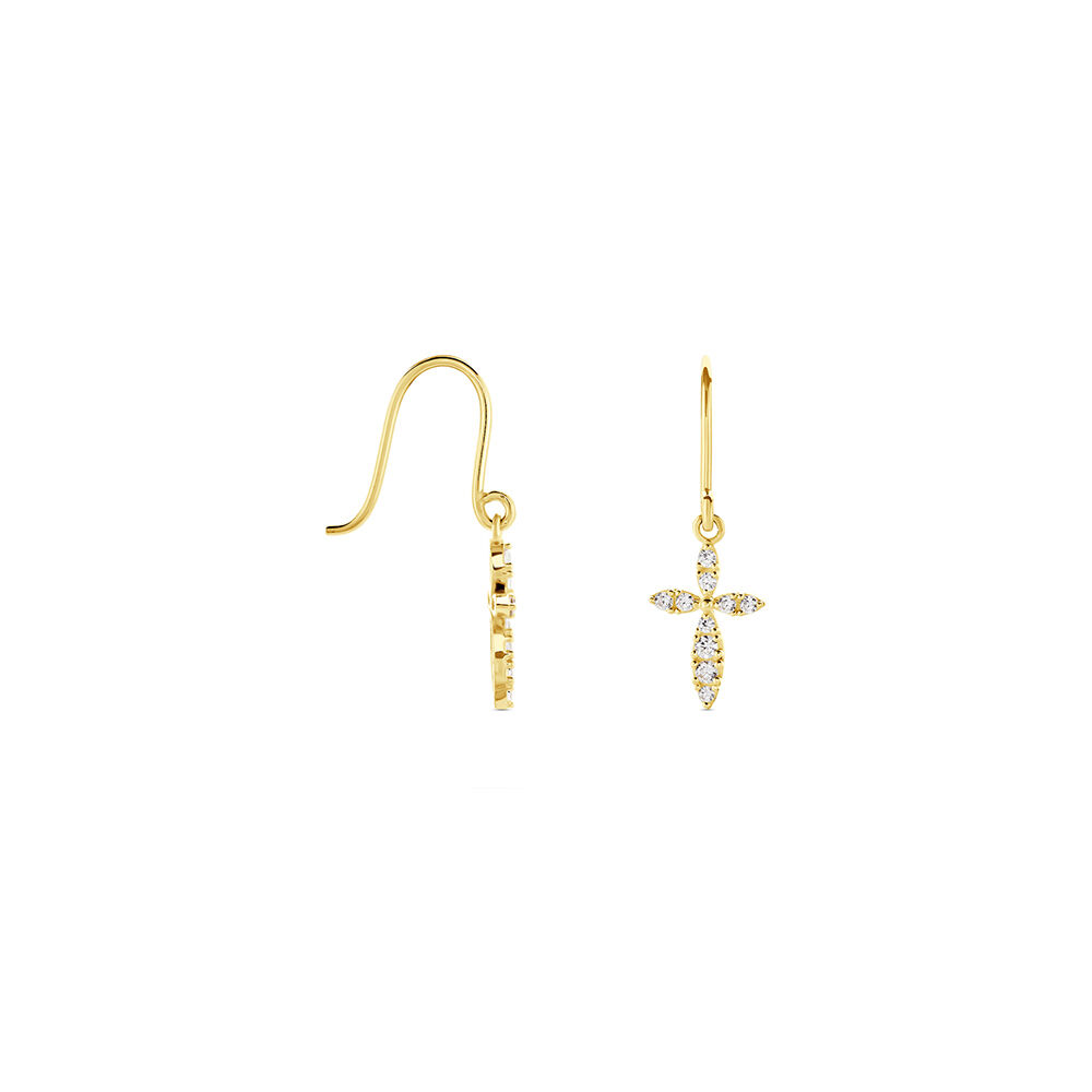 Boucles D'oreilles Pendantes Chastity Or Jaune Oxyde De Zirconium - Pendantes Femme | Marc Orian