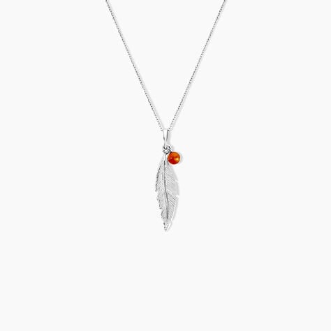 Collier Argent Blanc Adriane Ambre - Colliers avec pierres Femme | Marc Orian