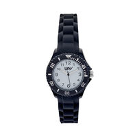 cadran noir fond blanc bracelet silicone noire