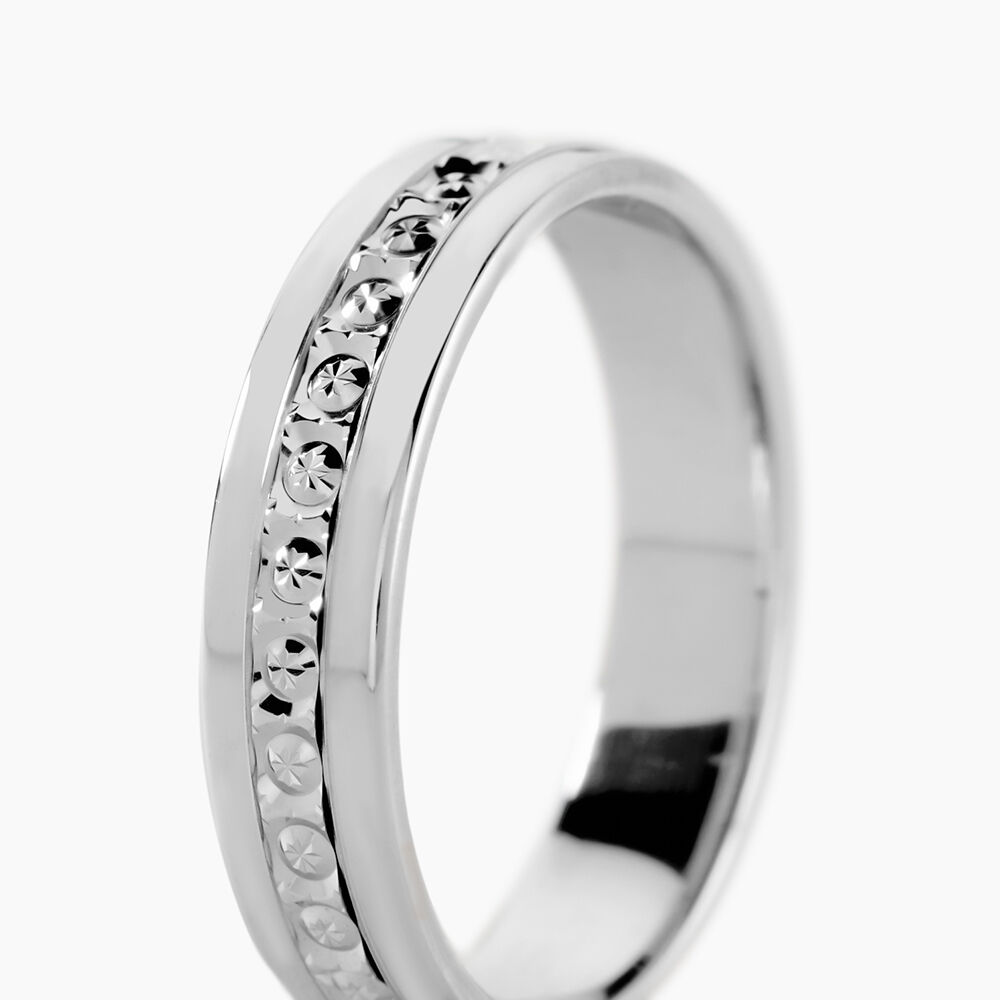 Alliance Fantaisie Diamantee Ruban Plat Or Blanc - Alliances duo Unisex | Marc Orian