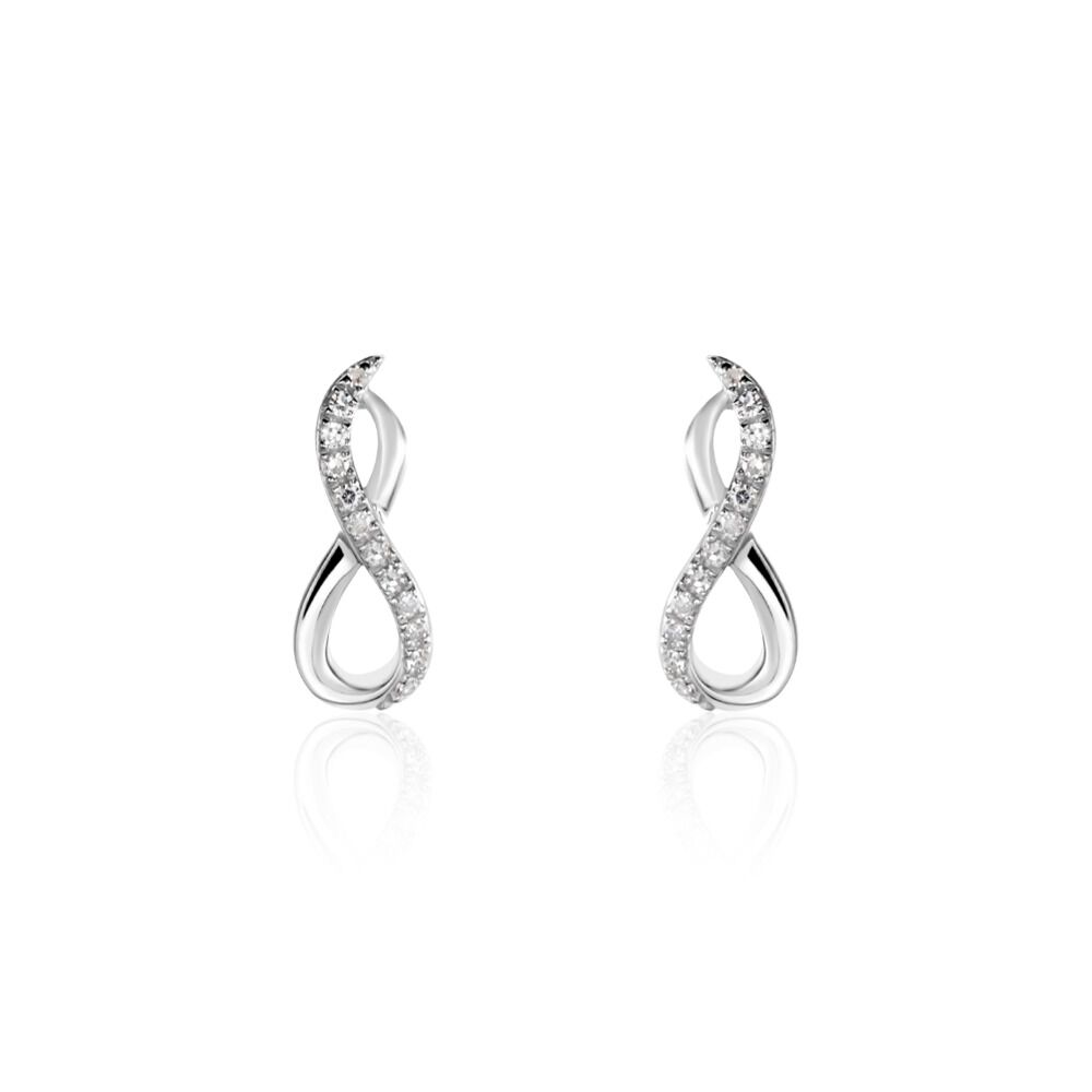 Boucles D'oreilles Puces Osanna Or Blanc Diamants - Puces Femme | Marc Orian