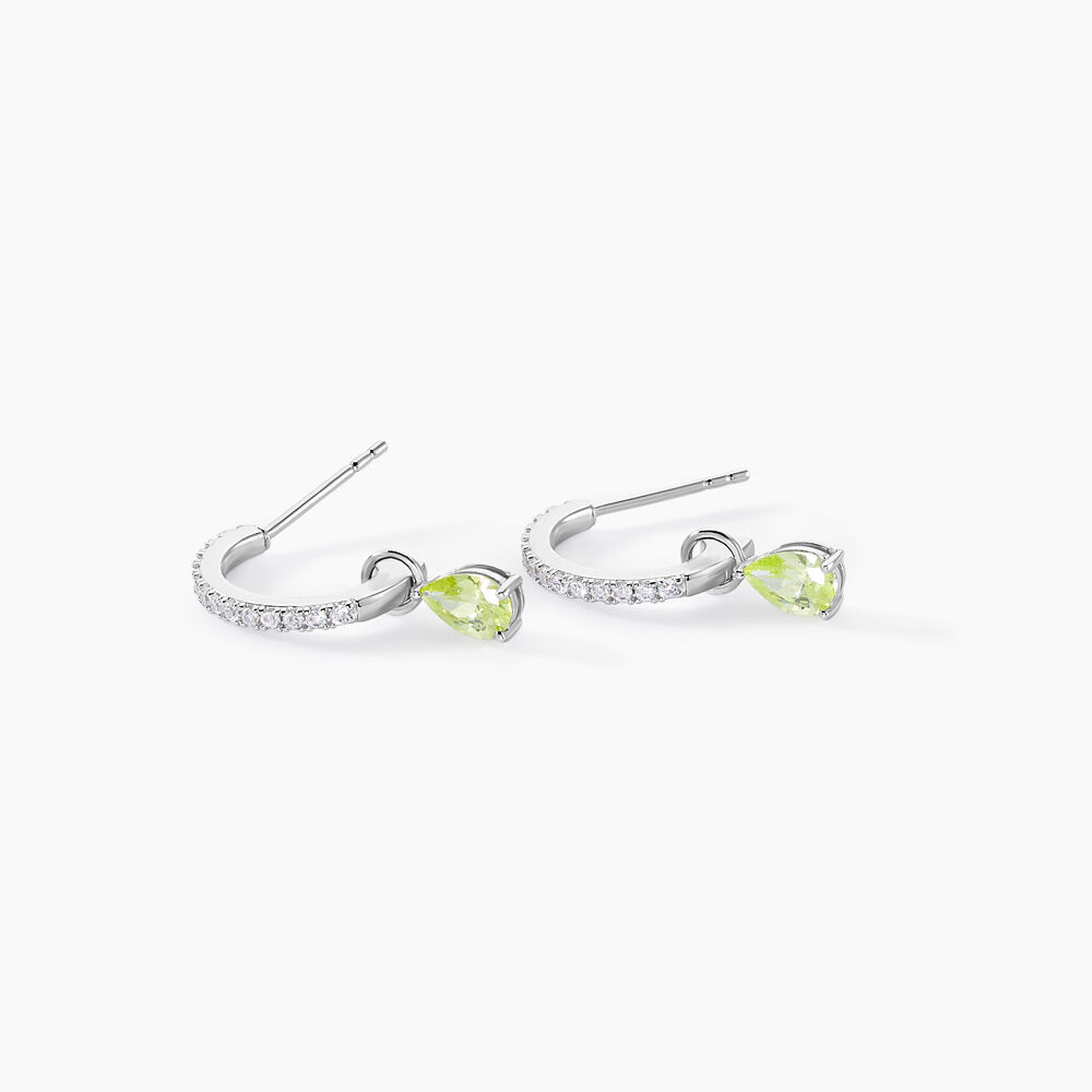 Cr&eacute;oles Evasion Argent Blanc Oxyde De Zirconium - Boucles d'oreilles pampille Femme | Marc Orian