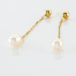Boucles D'oreilles Pendantes Adriette Or Jaune Perle De Culture - Pendantes Femme | Marc Orian