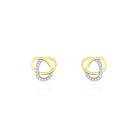 Boucles D'oreilles Puces Dorila Or Jaune Oxyde De Zirconium - Puces Femme | Marc Orian