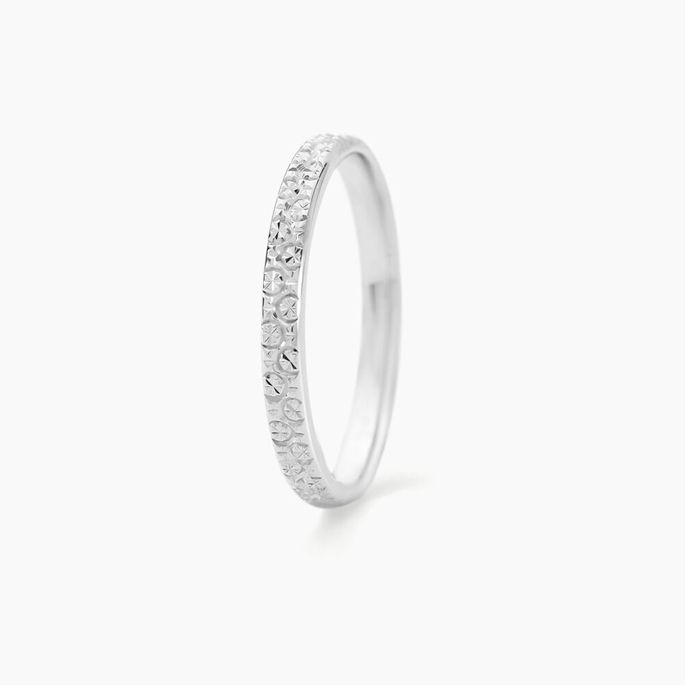 Alliance Fantaisie Diamantee Ruban Plat Or Blanc - Alliances duo Femme | Marc Orian