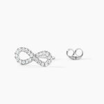 Boucles D'oreilles Puces Cl&eacute;lia Argent Blanc Oxyde De Zirconium - Puces Femme | Marc Orian