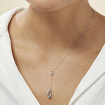 Collier Dennis Or Blanc Topaze - Colliers avec pierres Femme | Marc Orian