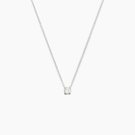 Collier One Or Blanc Diamant - Colliers solitaires Femme | Marc Orian