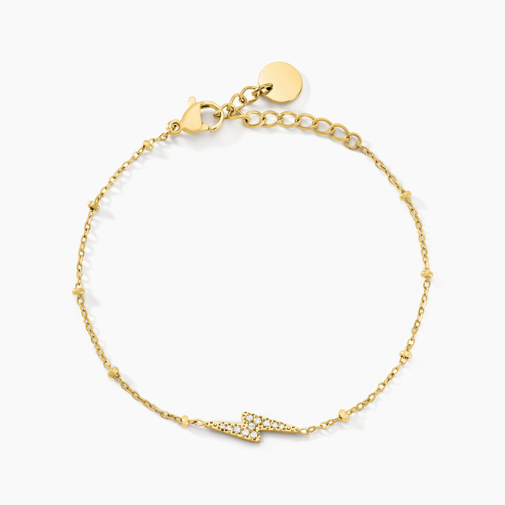 Bracelet Aurore Acier Doré éclair Cristal - Bracelets chaînes Femme | Marc Orian