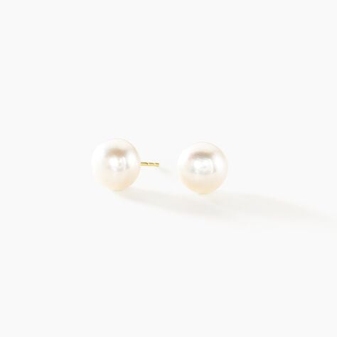 Boucles D'oreilles Puces Ursulina Or Jaune Perle De Culture - Boucles d'oreilles mariage Femme | Marc Orian