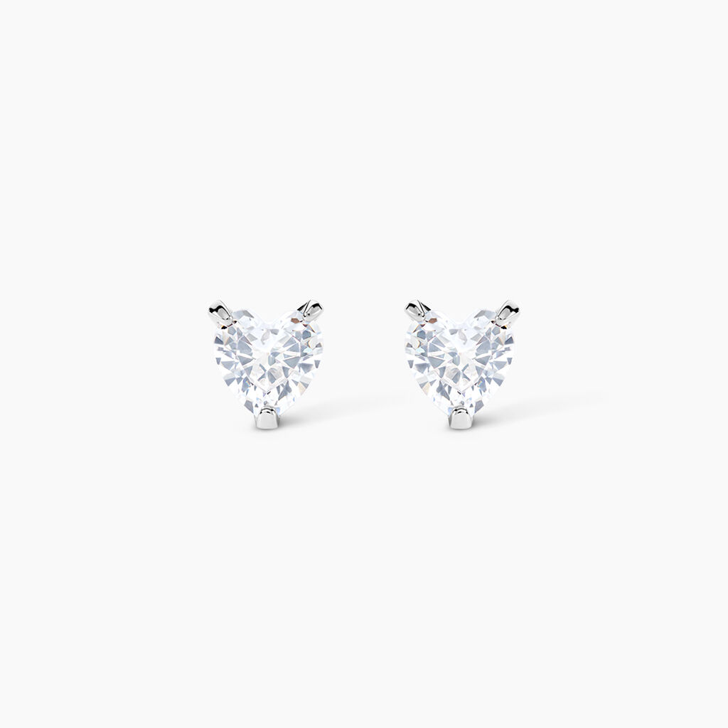 Boucles D'oreilles Puces Argent Blanc Schull Oxydes De Zirconium - Puces Femme | Marc Orian