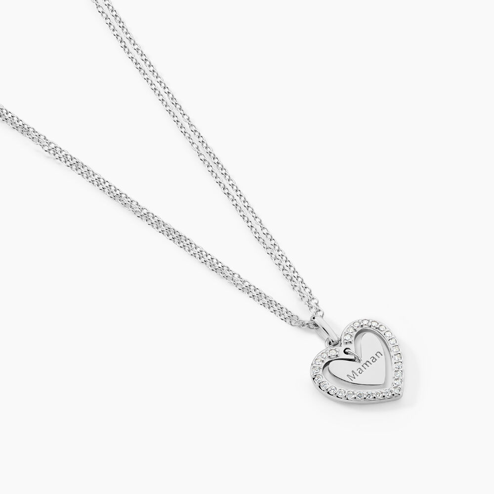 Collier Gloria Argent Blanc Oxyde De Zirconium - Colliers avec pierres Femme | Marc Orian