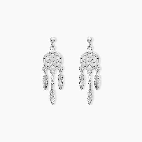 Boucles D'oreilles Pendantes Oniria Argent Blanc - Pendantes Femme | Marc Orian