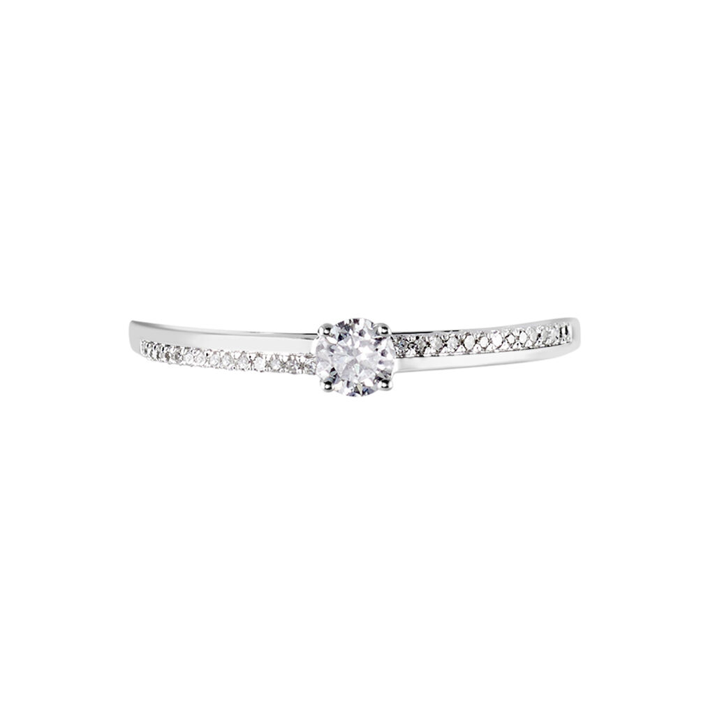 Bague Solitaire Alexandra Or Blanc Diamant - Bagues Solitaire Femme | Marc Orian